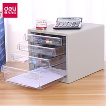 Dali desktop filing cabinet a4 five-layer four-layer drawer file grid office data storage study thick short cabinet storage plastic storage box sorting box transparent financial 9777