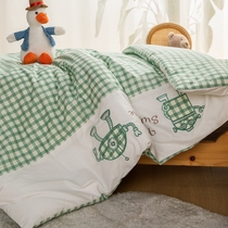Childrens kindergarten quilt three-piece nap cotton quilt set Baby bedding summer six-piece set plaid