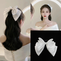 Simple bride bow hair accessories short satin Super fairy retro jewelry Mori Net Red Brigade