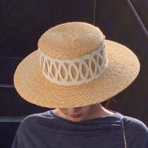 European and American spring and summer new flat roof big eaves ring decoration with Straw Hat outdoor sunshade beach big edge straw hat