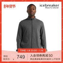 icebreaker merino wool men Central long sleeve zipper jacket autumn winter sports warm