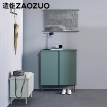 ZAOZUO museum entrance cabinet ZAOZUO minimalist light luxury designer shoe cabinet Foyer storage flap ultra-thin red and green