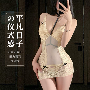 情感趣内衣高级感蕾丝透视诱惑包臀睡裙女性感纯欲睡衣禁欲系2025