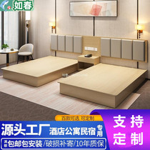 Guesthouse Bed Hotel Furnishings with single room with a full set of custom apartment Rooms Bed and chairs Combined Mining-room rental House bed
