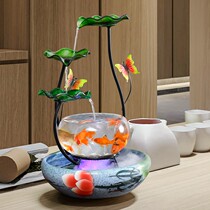 Small desktop circulating water fountain living room making money fish tank to attract wealth ornaments creative housewarming new home opening gifts