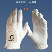 Golf gloves mens microfiber cloth soft breathable non-slip wear-resistant golf white black gloves washable