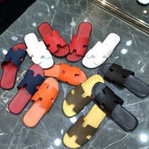 Europe station 2022 Summer outdoor new genuine leather Han version slippers Mens word drag tide male anti-slip burst