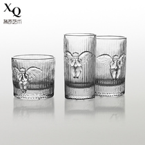 Rare art new products Back in time Striped angel relief Whiskey Juice glass gift water cup