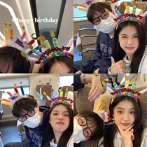 Xin help party funny headband hair accessories Net red cute fun photo birthday cake candle hair hoop female