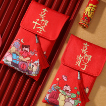 Hand-painted Year of the Ox Fuwa New Year red envelope wedding ten thousand yuan red bag Baby Full Moon birthday birthday birthday