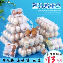 Plastic egg tray disposable transparent 10 pieces 15 pieces of soil egg packing box with buckle and cover 100 pieces