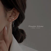 Sterling silver earrings womens summer stud earrings niche design 2021 new fashion high-grade sense of ear line drop earrings simple earrings