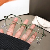 Small red book polygonal glasses frame female large frame irregular Korean version of the trendy eye frame frame Xingyu 18053