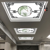 Chinese art glass ceiling decoration aisle corridor New Chinese style light transmission organic glass ceiling acrylic