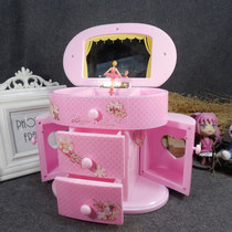 Barbie doll music box rotating dance girl music box creative jewelry storage box dressing mirror birthday gift