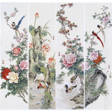 工笔花鸟四条屏画芯-工笔花鸟四条屏画芯促销价格、工笔花鸟四条屏画芯