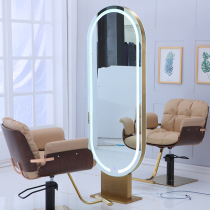 Stainless steel barber shop mirror table single double-sided Net red hair mirror floor hanging wall hair cutting chair tide model