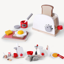 German childrens simulation toaster coffee machine mixer house kitchen toy set wooden girl