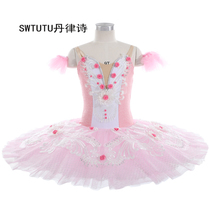 Fairy doll pink ballet tutu dress performance young children professional custom performance costume Rose