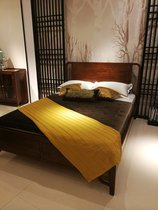 Famous wood Shangpin household bedroom small apartment modern simple new Chinese style light luxury style ebony bed 15 meters