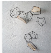 European-style metal abstract geometric figure wall-mounted hotel iron three-dimensional map soft-fitting art wall decoration process
