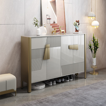 Light luxury rock slab entrance partition shoe cabinet door home living room entry porch cabinet storage storage decorative cabinet solid wood