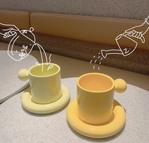 Mingcha ins creative ball mug set egg yolk coffee cup with saucer glass