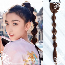 Bubble ponytail wig female Net red same lantern braid playful cute strap gourd ponytail fake braid