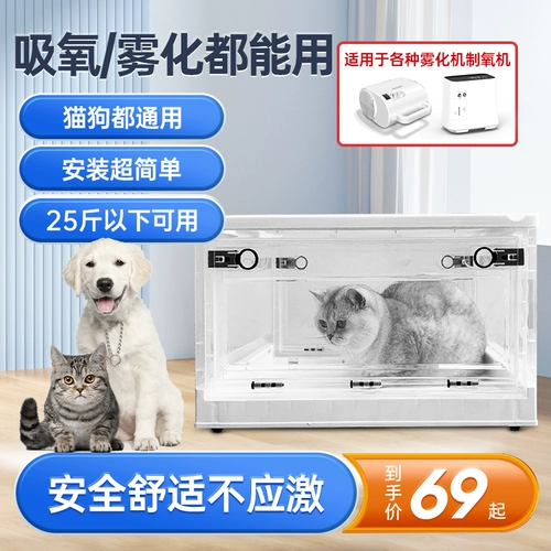 Михаил Пет с атомированной коробкой кошка складывает кислород -поглощение кислорода -кислорода, кошачий нос, собачья кашля пневмония