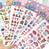 Childrens stickers cartoon stickers 3D three-dimensional bubble stickers kindergarten gifts gift rewards paste baby