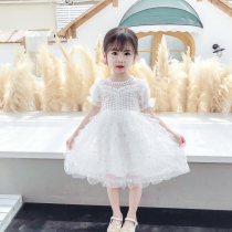 Girls dress childrens short sleeve princess skirt 2021 summer dress new style cake skirt for womens baby birthday dress