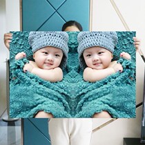 Baby poster preparation for pregnancy wall painting beautiful and beautiful twin baby wall stickers bedroom pregnant woman prenatal education preparation for pregnancy