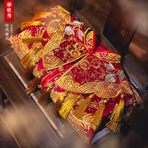 Xiuhe clothing 2021 new bridal female dress Chinese wedding dress wedding Phoenix Guanxia wedding dress dragon and phoenix coat summer