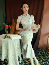 High-end cheongsam 2021 new temperament girl improved retro Chinese style catwalk dress summer long female