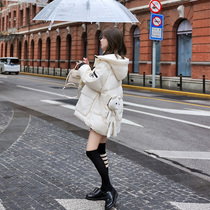 Down jacket women 2021 new winter loose Korean fashion student thick coat white duck down short coat tide