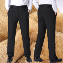 Dad velvet thickened cotton pants Male middle-aged winter grandpa high waist deep file wear large size straight pants warm pants