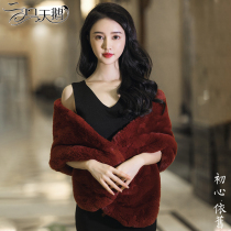 Wedding shawl womens coat winter bride wedding thickened cheongsam toast dress red cape woolen shawl