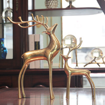 Pure copper deer soft home furnishings living room TV cabinet creative European model room decoration wedding gifts