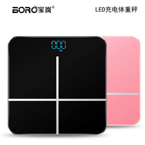 Baolan LED hidden screen electronic scale USB charging human health scale electronic name advertising gift can be printed LOGO