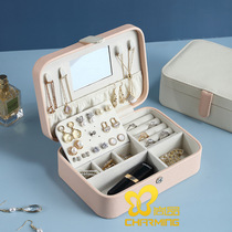 New European-style Buckle Earrings Jewelry Box Large Capacity Storage Jewelry Box Desktop Storage Box
