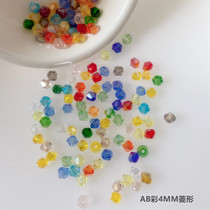DIY handmade ornament accessories AB Watanabe colored domestically made artificial crystal 4MM rhomboid loose bead wedding dresses flow sutip bead material