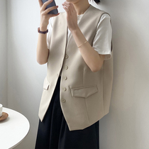 Spring and autumn wear a suit vest coat Women wear a thin small suit horse clip loose sleeveless waistcoat Summer