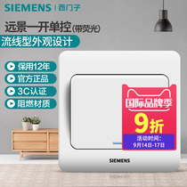 Siemens switch socket vision White one open single control with fluorescent switch panel Type 86 with wall