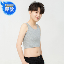 Short chest T double layer breathable bandage no long chest big display small vest cos man pullover summer sports summer