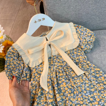 Girls floral dress summer thin baby skirt children 2021 new childrens clothing girl foreign style princess dress