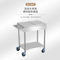 Stainless steel Connector Commercial Restaurant Mobile Flavoring Car Kitchen Resource Table Multi-function Mobile Food Car