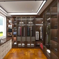 Beijing walk-in cloakroom whole house custom light luxury wind whole wardrobe Modern simple metal glass display cabinet