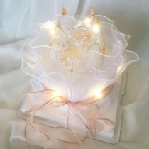 Tanabata Valentines Day net gauze Crown Cake decoration edge Decoration ribbon bouquet cake goddess birthday plug-in