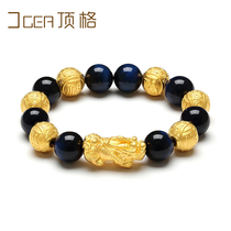 DGER gold Pixiu bracelet mens new pure gold 999 transfer beads bracelet 3D hard gold pure gold Passageway gold beads