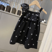 Korean childrens clothing girls floral sleeveless vest dress 2021 summer new children little girl foreign style long skirt